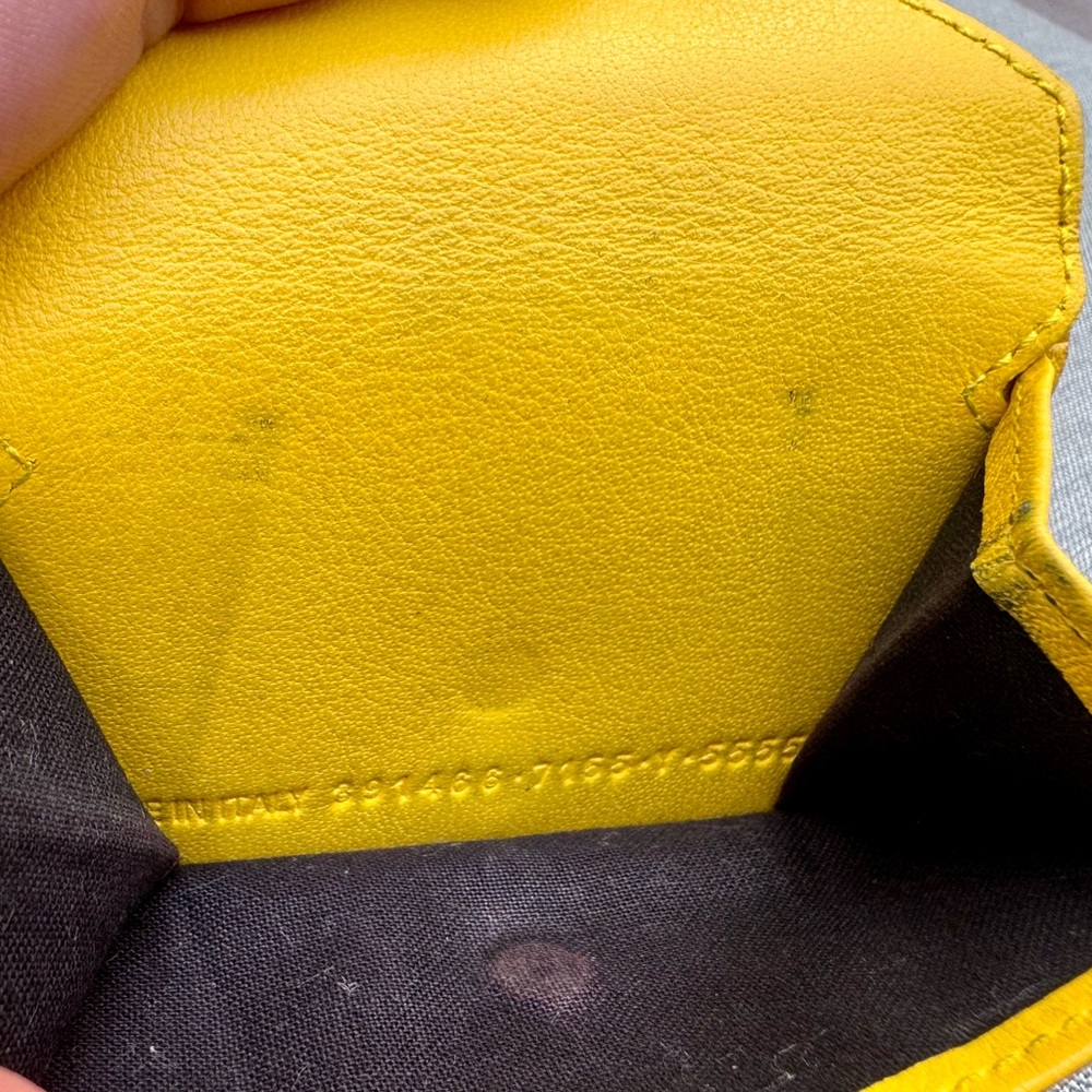 Balenciaga Mustard Yellow Leather Mini Wallet - Picture 8 of 12
